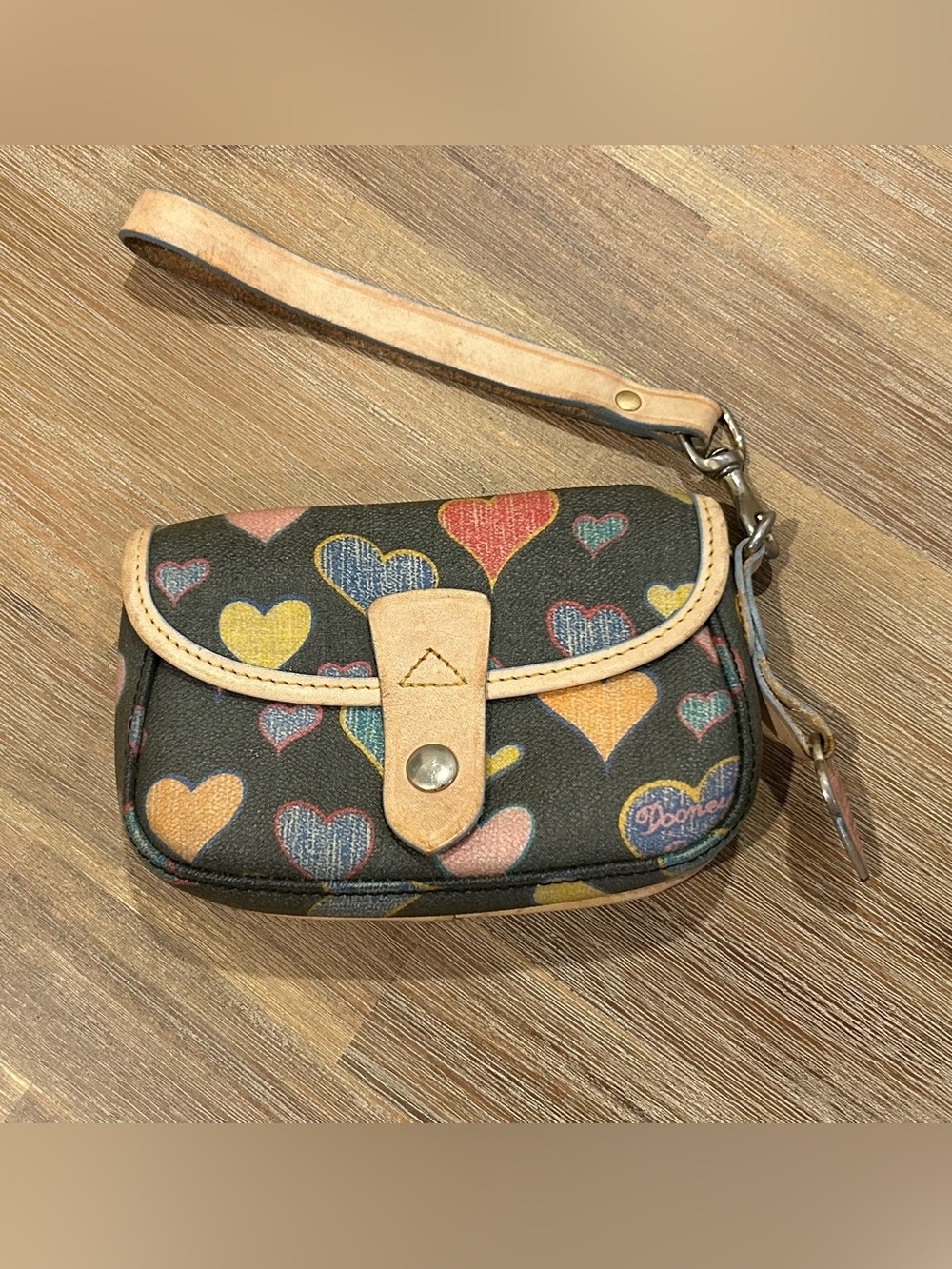 Dooney & Bourke Y2K Heart Monogram Black Wristlet